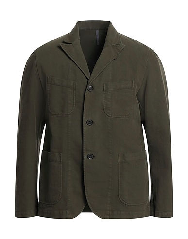 MONTEDORO Blazer Military green 98% Cotton, 2% Elastane
