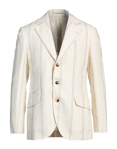BRUNELLO CUCINELLI テーラードジャケット オフホワイト リネン 48% / ウール 24% / ポリエステル 16% / シルク 12%