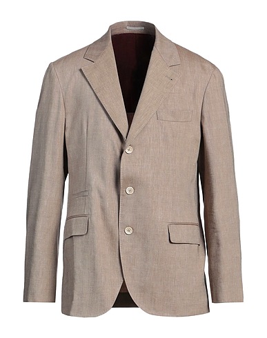 BRUNELLO CUCINELLI Blazer Nocciola 50% Lino, 50% Lana Vergine