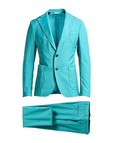 MANUEL RITZ Suits Turquoise 98% Wool, 2% Elastane
