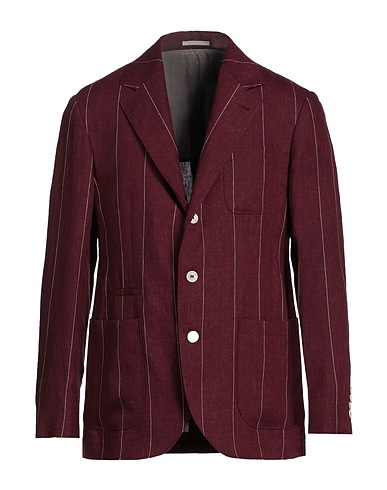 BRUNELLO CUCINELLI Blazer Burgundy 100% Linen