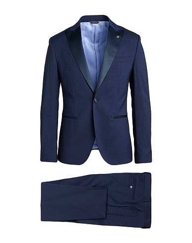 MANUEL RITZ Suits Navy blue 80% Polyester, 18% Viscose, 2% Elastane