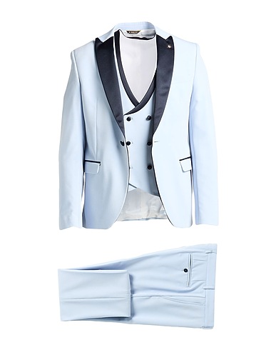 MANUEL RITZ Suits Sky blue 70% Polyester, 24% Viscose, 6% Elastane