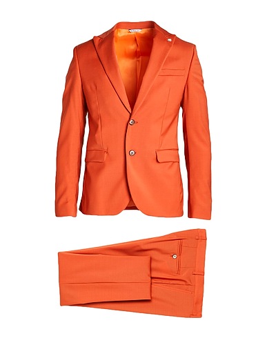 MANUEL RITZ Suits Orange 98% Wool, 2% Elastane