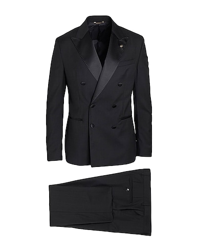 MANUEL RITZ Suits Black 100% Virgin Wool