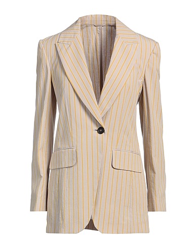 BRUNELLO CUCINELLI Blazer Light brown 95% Cotton, 5% Linen, Brass