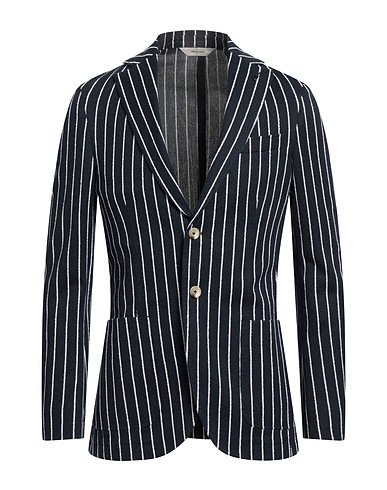 PAOLONI Blazer Midnight blue 71% Cotton, 26% Polyester, 3% Polyamide