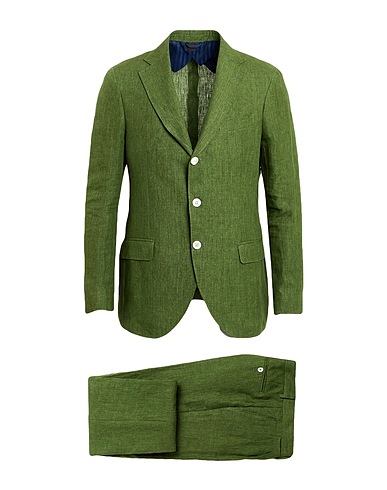 MP MASSIMO PIOMBO Suits Green 100% Linen