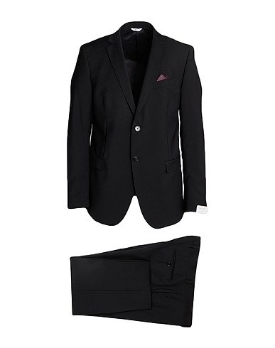 MANUEL RITZ Suits Black 100% Virgin Wool