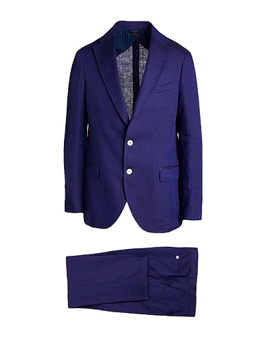 MP MASSIMO PIOMBO Suits Purple 100% Linen