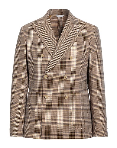 MANUEL RITZ Blazer Dark brown 37% Polyester, 37% Cotton, 26% Linen