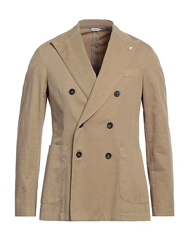 MANUEL RITZ Blazer Beige 71% Organic cotton, 27% Linen, 2% Elastane