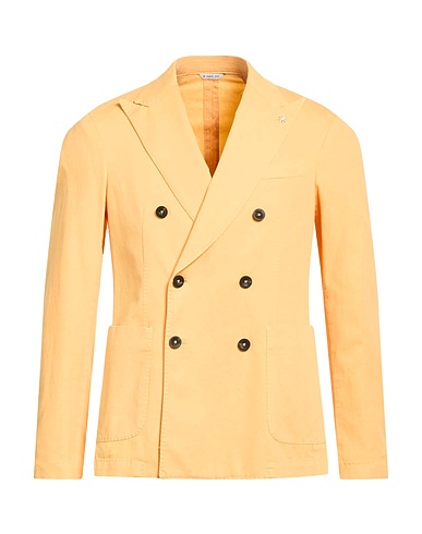 MANUEL RITZ Blazer GIALLO 71% Organic cotton, 27% Linen, 2% Elastane