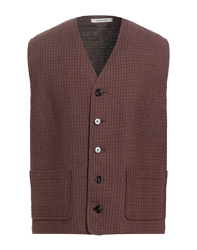 TAGLIATORE Suit vest Brown 35% Linen, 35% Viscose, 30% Cotton