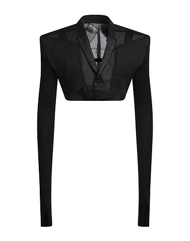RICK OWENS Blazer Black 100% Cotton, Buffalo Horn