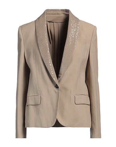 BRUNELLO CUCINELLI Blazer Khaki 73% Viscose, 27% Linen, Polyester