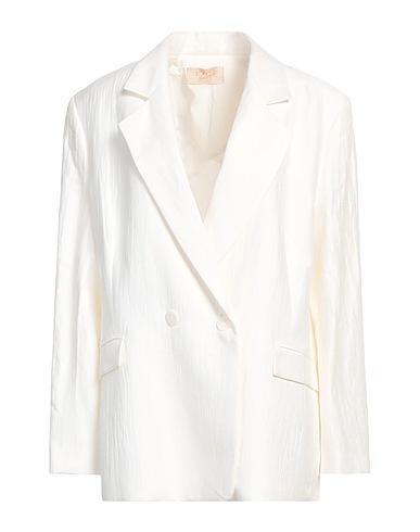 KAOS JEANS Blazer Ivory 46% Linen, 46% Viscose, 8% Polyamide