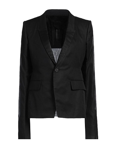 RICK OWENS Blazer Black 100% Cotton, Buffalo Horn