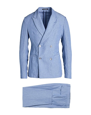 EMPORIO ARMANI Suits Light blue 77% Viscose, 23% Linen