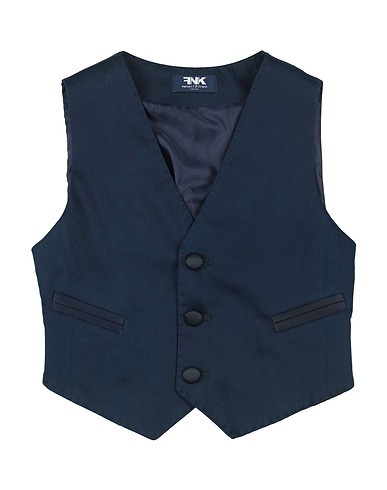 MANUELL & FRANK Waistcoat Midnight blue 98% Cotton, 2% Elastane
