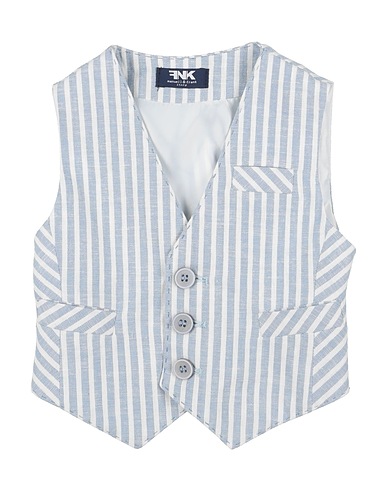 MANUELL & FRANK Waistcoat Sky blue 55% Viscose, 45% Linen