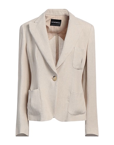 EMPORIO ARMANI Blazer Beige 55% Linen, 45% Lyocell