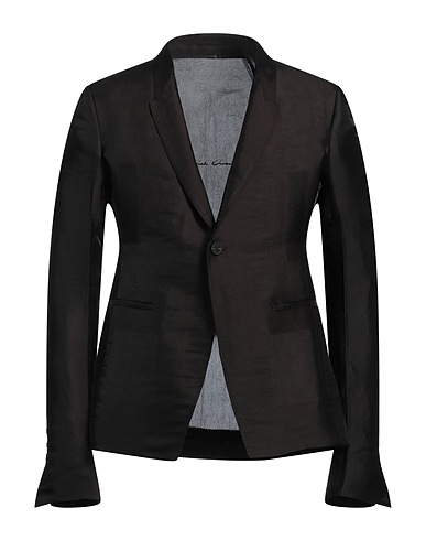 RICK OWENS Blazer Nero 100% Cotone, Corno di Bufalo