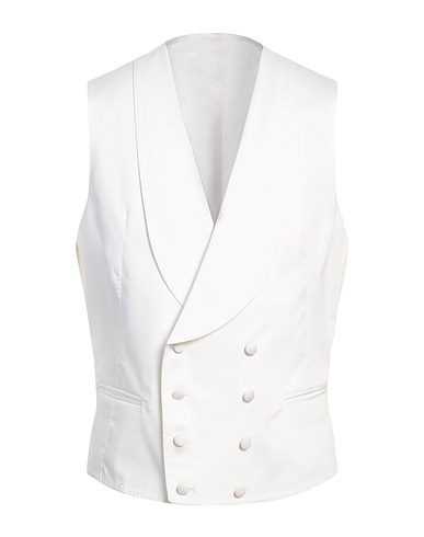 TAGLIATORE Suit vest White 98% Cotton, 2% Elastane