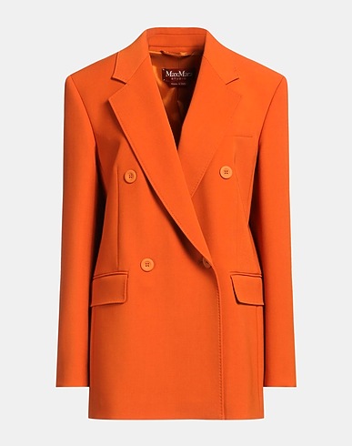 MAX MARA STUDIO Blazer Orange 100% Virgin Wool