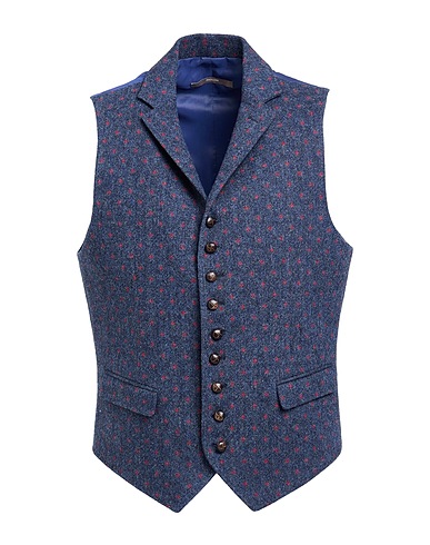 PAOLONI Waistcoat Blue 100% Virgin Wool