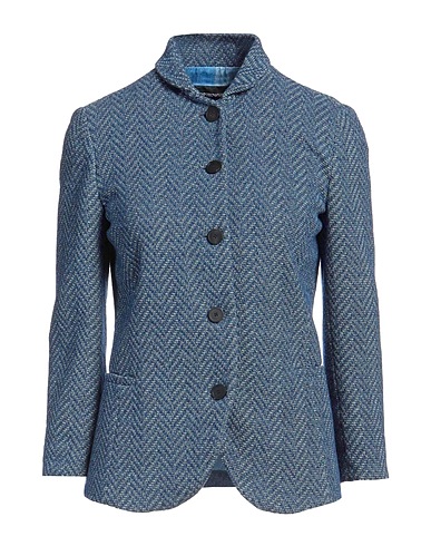 EMPORIO ARMANI Blazer Slate blue 99% Cotton, 1% Other Fibres, Polyester