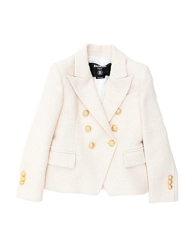 BALMAIN Jackett Elfenbein 56% Baumwolle, 38% Polyester, 5% Andere Fasern, 1% Polyamid