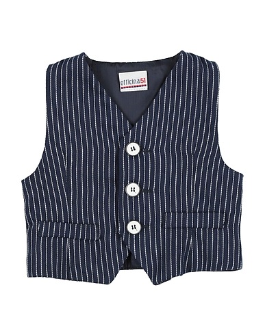 OFFICINA 51 Waistcoat Navy blue 60% Polyester, 25% Cotton, 10% Viscose, 5% Linen