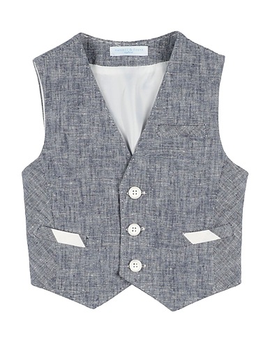 MANUELL & FRANK Panciotto Blu 55% Lino, 45% Viscosa