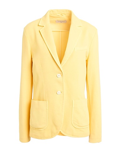 CIRCOLO 1901 Blazer Pastel yellow 97% Cotton, 3% Elastane