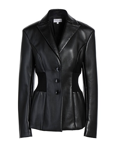 PATRIZIA PEPE Blazer Black 100% Polyurethane, Polyester, Viscose