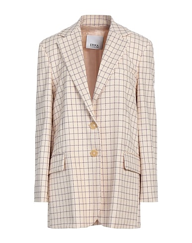 ERIKA CAVALLINI Blazer Ivory 93% Virgin Wool, 5% Cotton, 2% Polyamide, Polyester