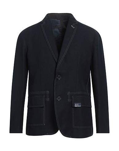 ARMANI EXCHANGE Blazer Midnight blue 54% Linen, 46% Viscose, Cotton
