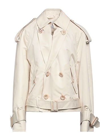 DONDUP Double breasted pea coat Off white 84% Cotton, 16% Silk