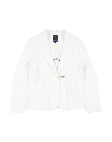 FAY Blazer BIANCO 95% Cotton, 5% Elastane, Leather