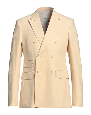 SANDRO Blazer Beige 49% Viscose, 46% Linen, 5% Elastane