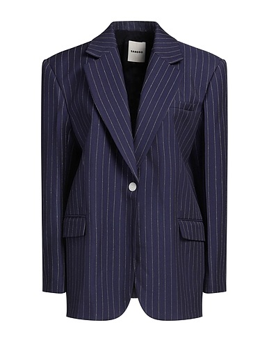 SANDRO Blazer Navy blue 99% Viscose, 1% Polyamide