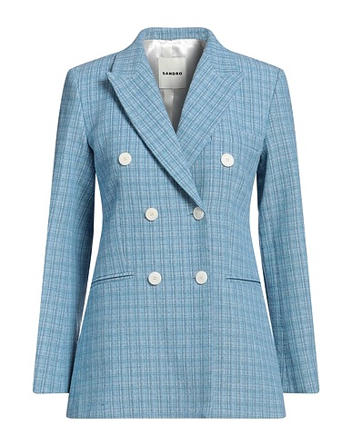 SANDRO Blazer Azure 74% Cotton, 16% Acrylic, 6% Polyester, 4% Other Fibres