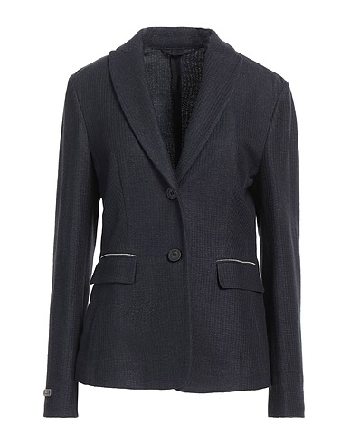 PESERICO Blazer Midnight blue 54% Cotton, 35% Linen, 8% Polyamide, 3% Elastane