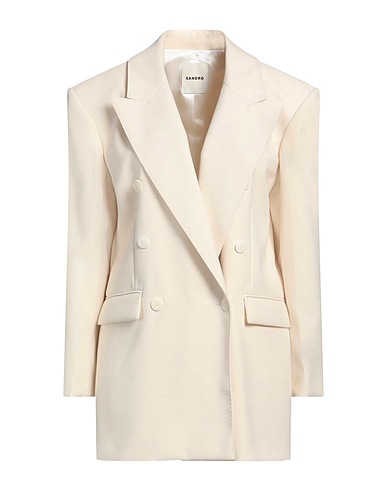 SANDRO Blazer Ivory 70% Polyester, 30% Viscose