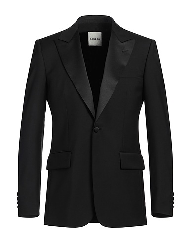 SANDRO Blazer Black 84% Wool, 16% Mohair wool