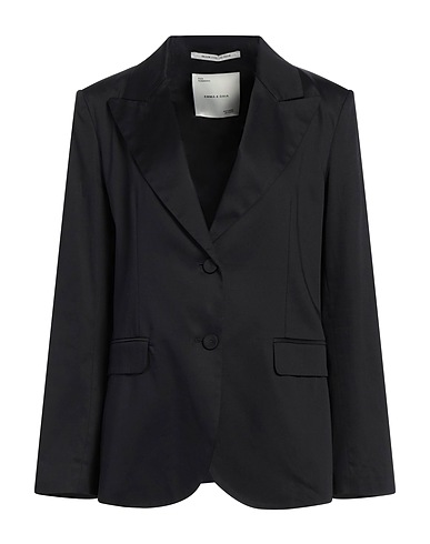 EMMA & GAIA Giacca Nero 97% Cotone, 3% Elastan