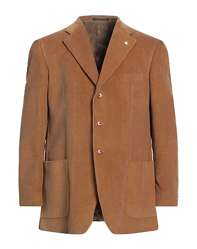 LUIGI BIANCHI Mantova Blazer Camel 100% Cotton