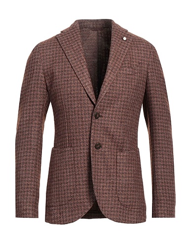 LUIGI BIANCHI Mantova Blazer MARRONE 48% Wool, 39% Polyester, 13% Cotton