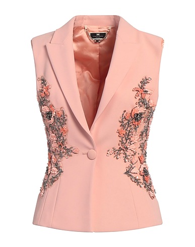 ELISABETTA FRANCHI Blazer Apricot 96% Polyester, 4% Elastane, Polyamide, Glass, Plastic